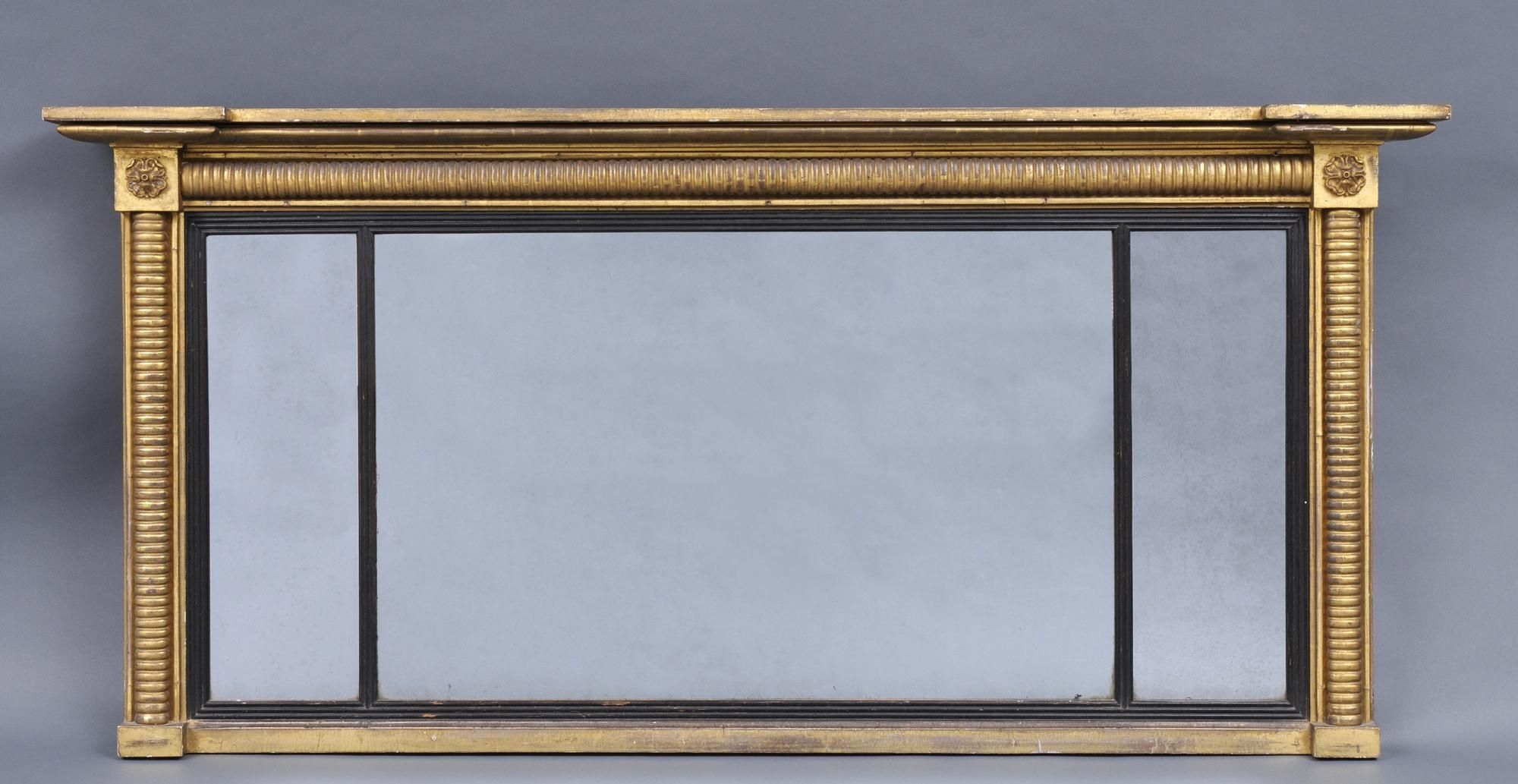 Overmantle Mirror. Ornate Cream Crested Overmantel Mirror 112 X Intended For Vintage Overmantle Mirror (Photo 10 of 20)