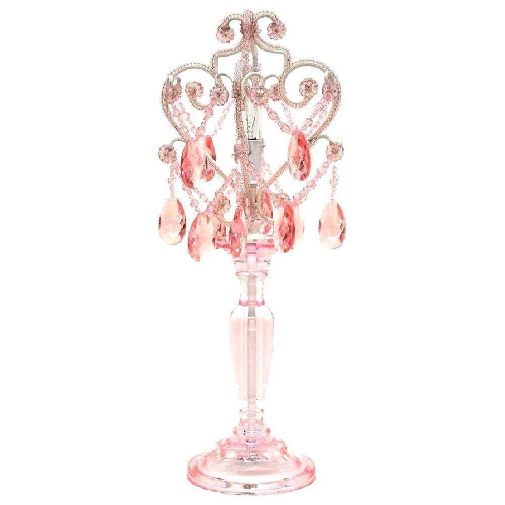 Pale Pink Chandelier Pink Sapphire Chandelier Table Lamp Small In Small Chandelier Table Lamps (View 11 of 25)