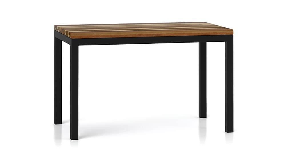 Parsons Reclaimed Wood Top/ Dark Steel Base 72X42 Dining Table Regarding Dining Tables With Metal Legs Wood Top (Photo 16 of 20)
