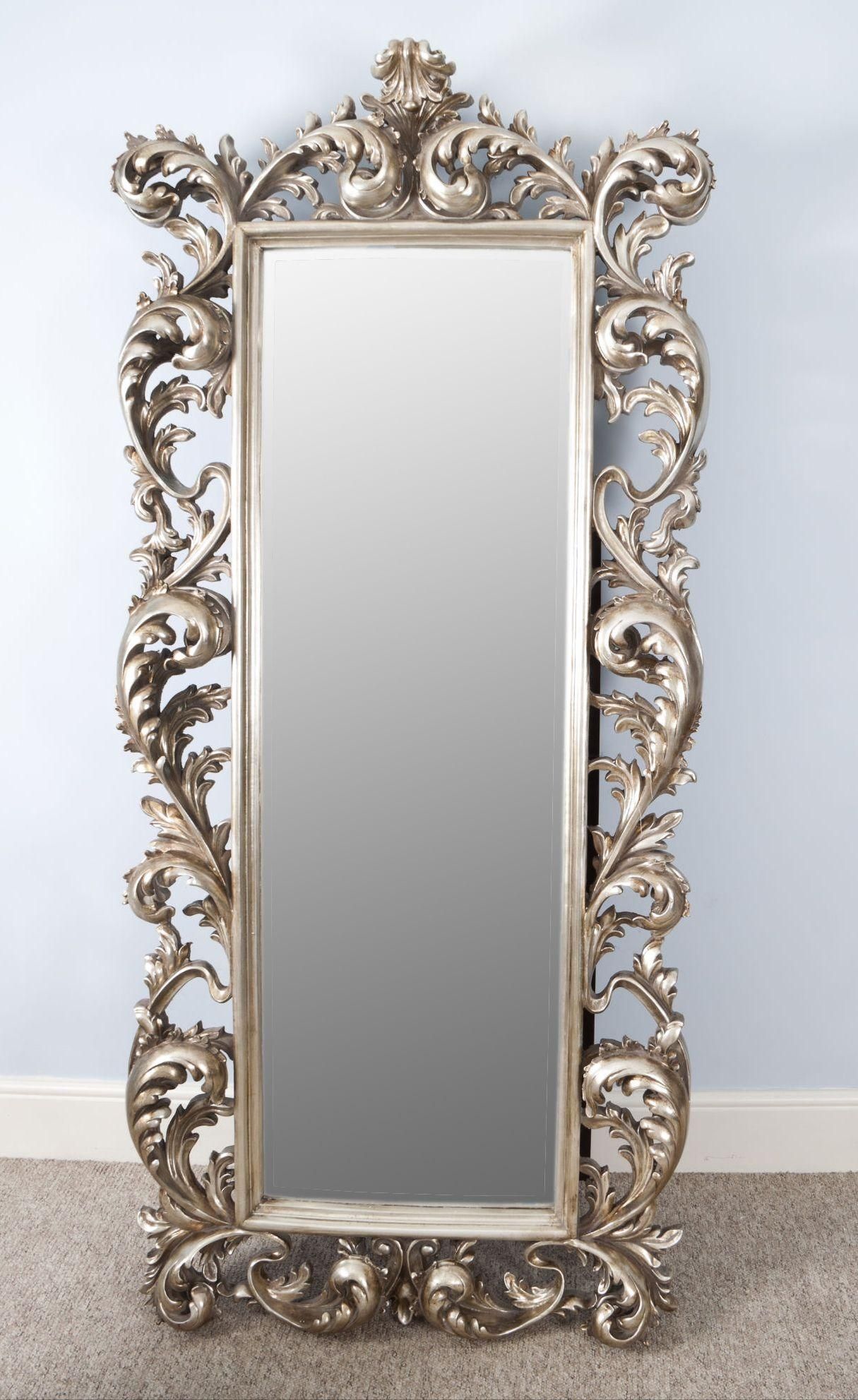 Pretty Vintage French Mirror And Antique French Floor Mirror Throughout Oversized Antique Mirror (Photo 4 of 20)