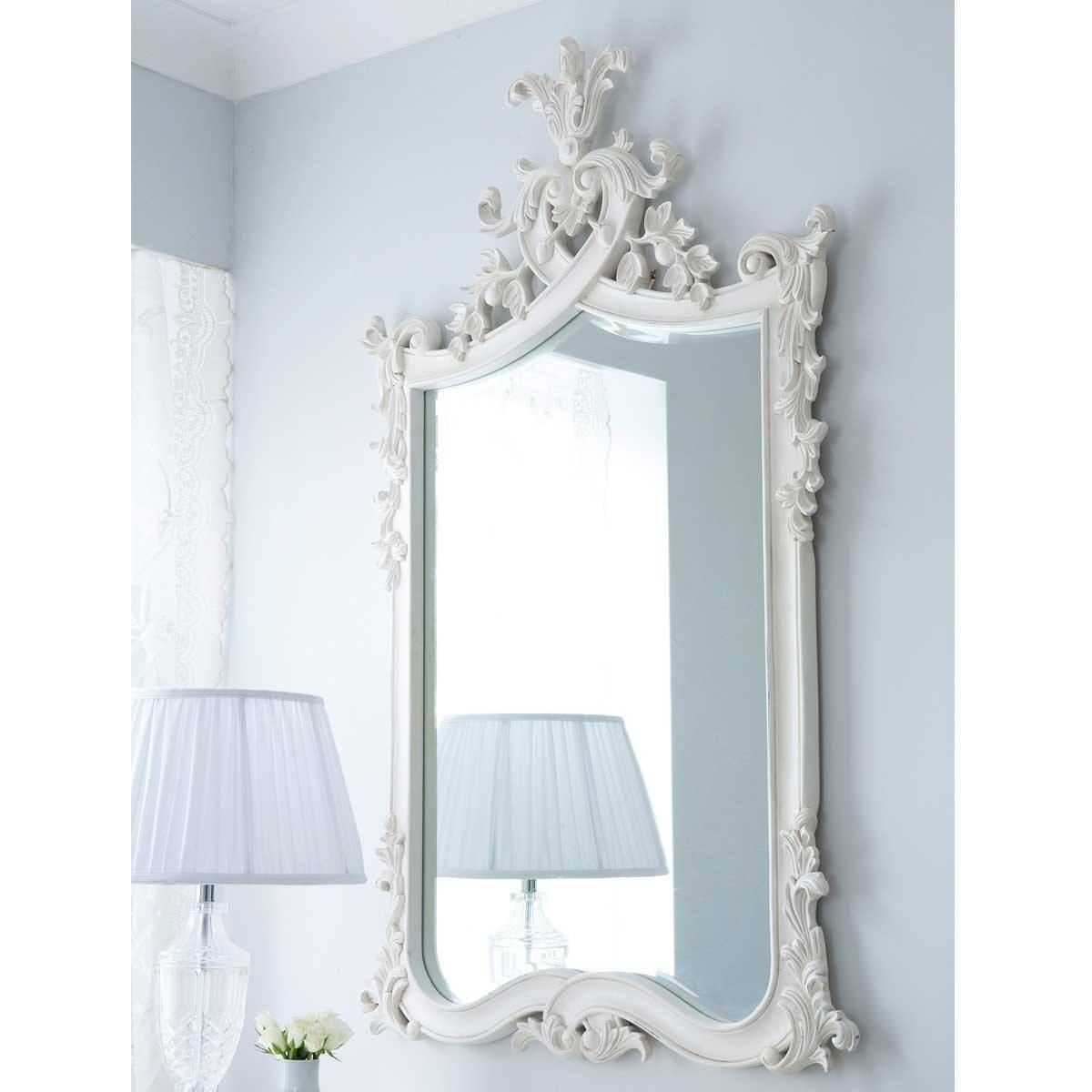 Provencal Heart Top White Mirror | Luxury Mirror Intended For French Wall Mirrors (View 2 of 20)
