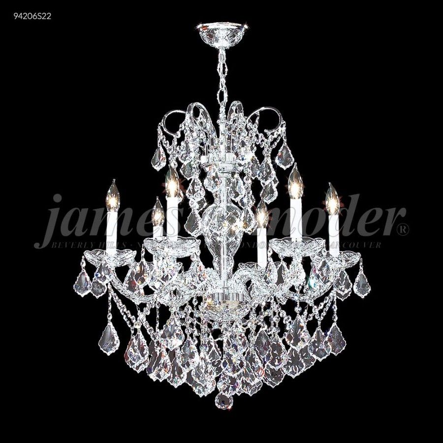 R Moder 94206s22 Vienna 6 Light Crystal Chandelier In Silver With In Vienna Crystal Chandeliers (View 13 of 25)