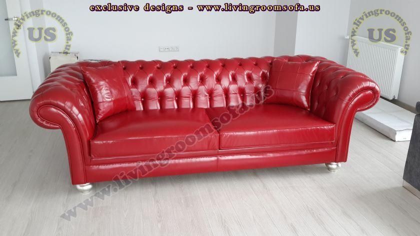Red Leather Chesterfield Sofa – Exclusive Design Ideas Regarding Red Leather Chesterfield Sofas (View 8 of 20)