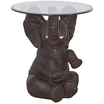 Remarkable Best Elephant Glass Top Coffee Tables Regarding Amazon Design Toscano Good Fortune Elephant End Table (View 21 of 50)