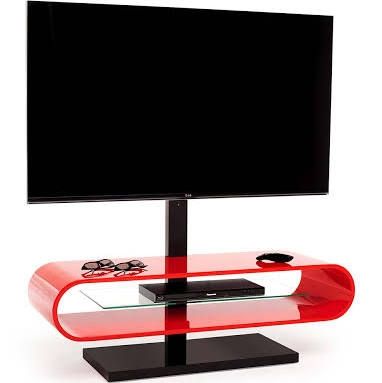 Remarkable Brand New Ovid TV Stands Black With Regard To Techlink Ov120tvr Ovid 46 Tv Stand Red Black Base Tv Support Column (View 23 of 50)