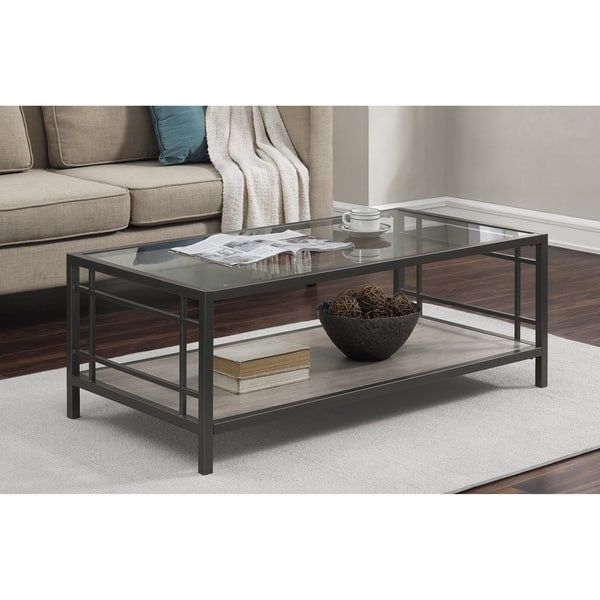 Remarkable Deluxe Metal And Glass Coffee Tables Within Alice Wood Glass Metal Coffee Table Free Shipping Today (Photo 27556 of 35622)