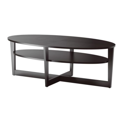 Remarkable Famous Black Oval Coffee Tables Inside Vejmon Coffee Table Brown Ikea (View 14 of 40)