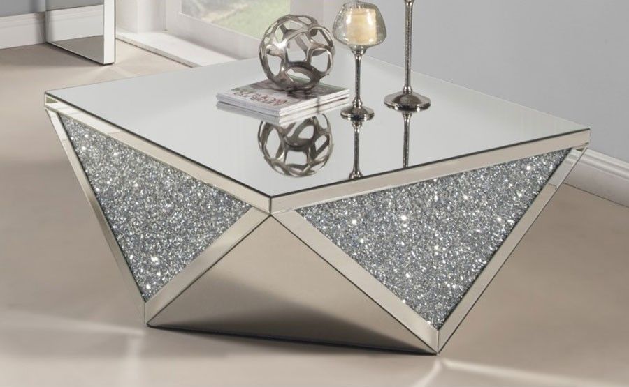 Remarkable Famous Coffee Tables Mirrored With Mirrored Coffee Table With Crystals (View 30 of 50)