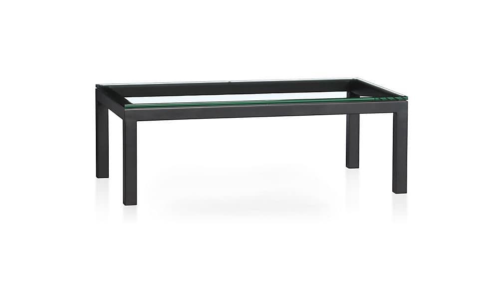Remarkable Famous Rectangle Glass Coffee Table Intended For Parsons Clear Glass Top Dark Steel Base 48×28 Small Rectangular (View 15 of 50)