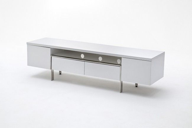 Remarkable Fashionable Glossy White TV Stands Pertaining To Retrofit High Gloss White Tv Stand Metal Legs Funiquecouk (Photo 37 of 50)