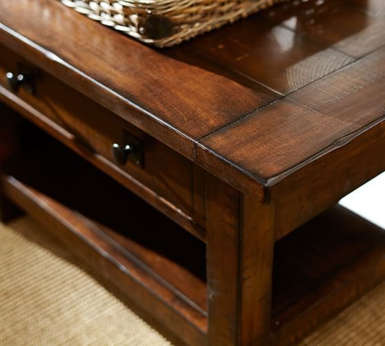 Remarkable Fashionable Mahogany Coffee Tables Inside Benchwright Rectangular Coffee Table Rustic Mahogany Pottery Barn (View 18 of 50)