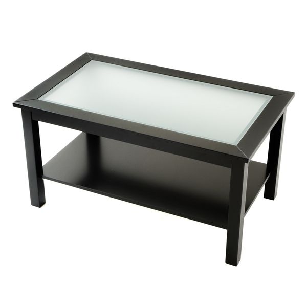 Remarkable Favorite Dark Glass Coffee Tables With Regard To Beautiful Black Glass Coffee Table With White Gloss Legs In Decor (Photo 24 of 50)
