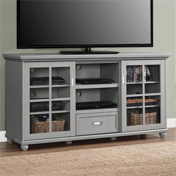 Remarkable Popular Corner 55 Inch TV Stands Regarding Altra Aaron Lane Grey 55 Inch Tv Stand Free Shipping Today (Photo 20099 of 35622)
