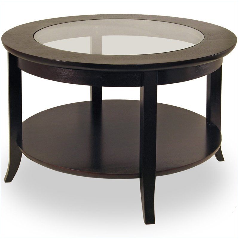 Remarkable Preferred Dark Wooden Coffee Tables Throughout Coffee Table Round Dark Wood Coffee Table Winsome Genoa Round (View 14 of 50)