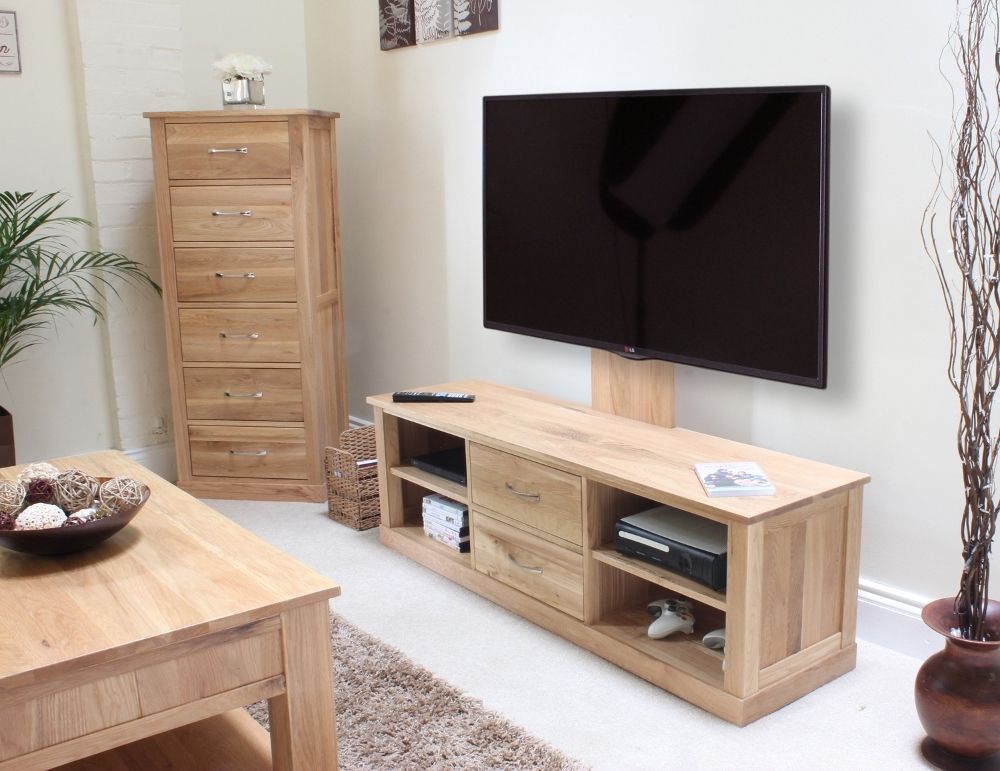 Remarkable Premium Large Oak TV Stands Regarding Mobel Oak Mounted Widescreen Television Cabinet Cor09e (View 29 of 50)