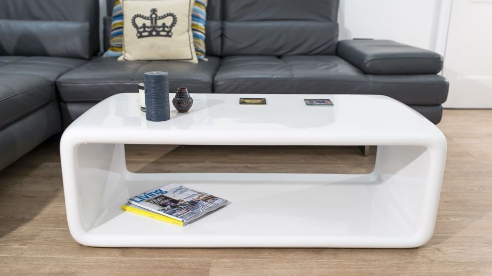 Remarkable Series Of White Gloss Coffee Tables In White Gloss Coffee Table Curvy Oval Lozenge Shape Storage (View 15 of 50)