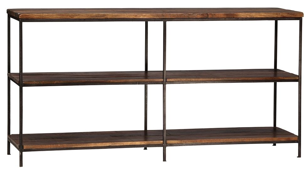 Remarkable Top Metal And Wood TV Stands Within Metal And Wood Open Shelf Tv Stand Console Altar Console Tables (View 49 of 50)