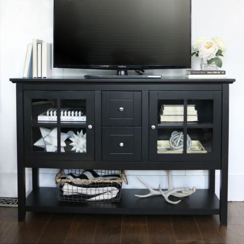 Remarkable Trendy Sideboard TV Stands Pertaining To Black Console Table Wood Dining Buffet Sideboard 52 Inch Tv Stand (View 18 of 50)