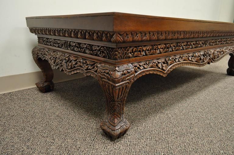 Remarkable Well Known Elephant Coffee Tables In 20th Century Vietnamese Hand Carved Asian Coffee Low Table With (View 19 of 50)
