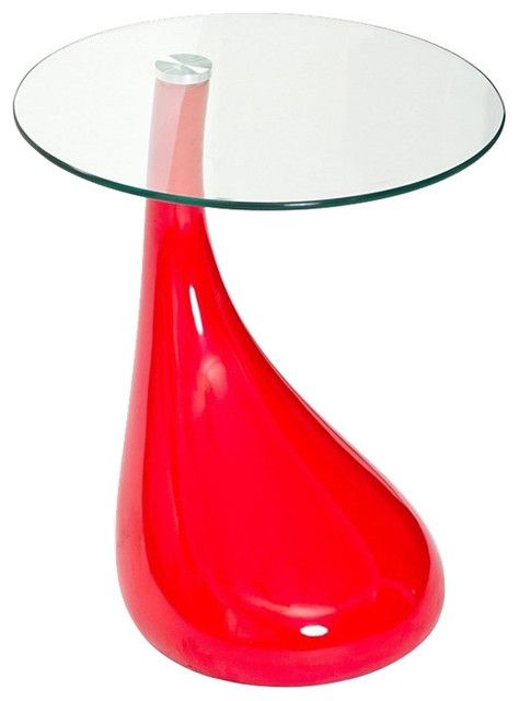 Remarkable Widely Used Round Red Coffee Tables Intended For Teardrop Side Table In Red Contemporary Side Tables And End (View 36 of 50)