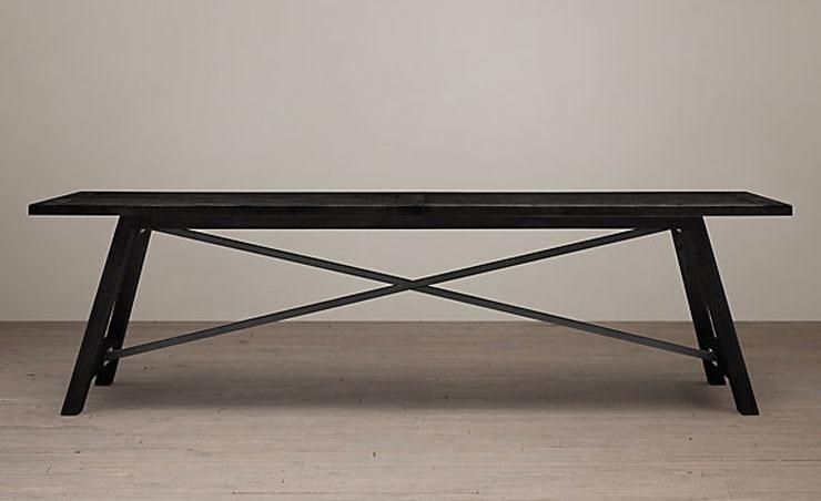 Restoration Hardware Railway Trestle Rectangular Dining Table With Regard To Railway Dining Tables (Photo 15 of 20)