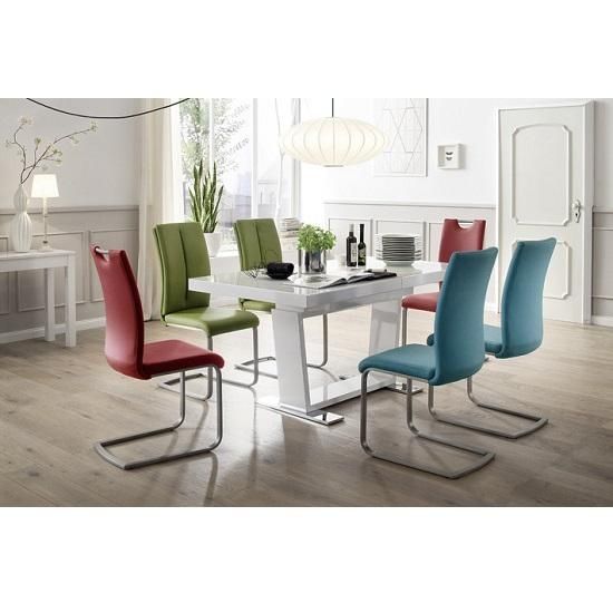 dining table chairs roma sets tables furnitureinfashion glass manhattan paulo gloss seater ronja memory grey extendable จาก นท