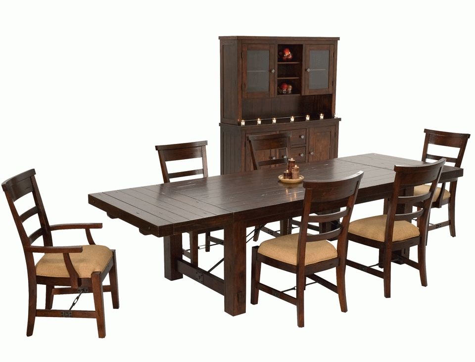 Rustic Mahogany Dining Table Set, Mahogany China Cabinet Pertaining To Mahogany Dining Table Sets (View 19 of 20)