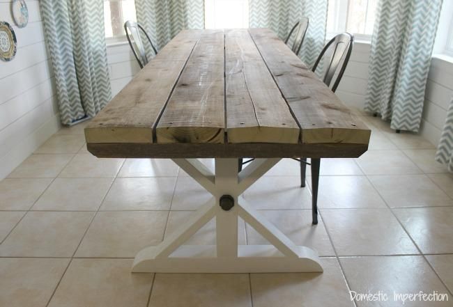 Rustic Picnic Style Dining Table – Domestic Imperfection Intended For Indoor Picnic Style Dining Tables (View 10 of 20)