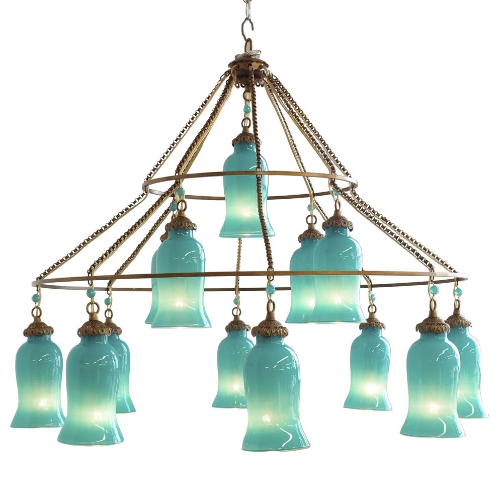 Sara Pertaining To Turquoise Blue Glass Chandeliers (Photo 16 of 25)
