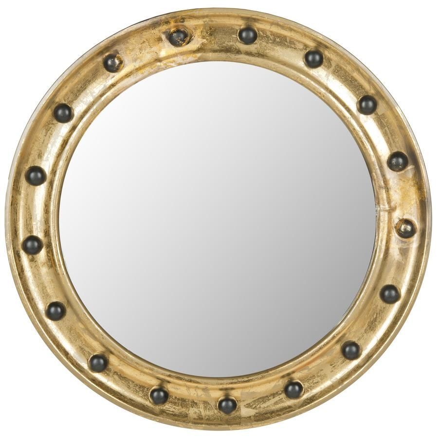 Shop Safavieh Mariner Porthole Antique Gold Polished Round Wall Inside Porthole Wall Mirror (View 6 of 20)