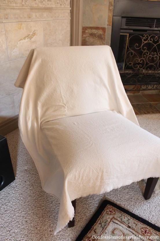 Slipcovering An Armless Accent Chair | Confessions Of A Serial Do Intended For Armless Slipcovers (Photo 1 of 20)