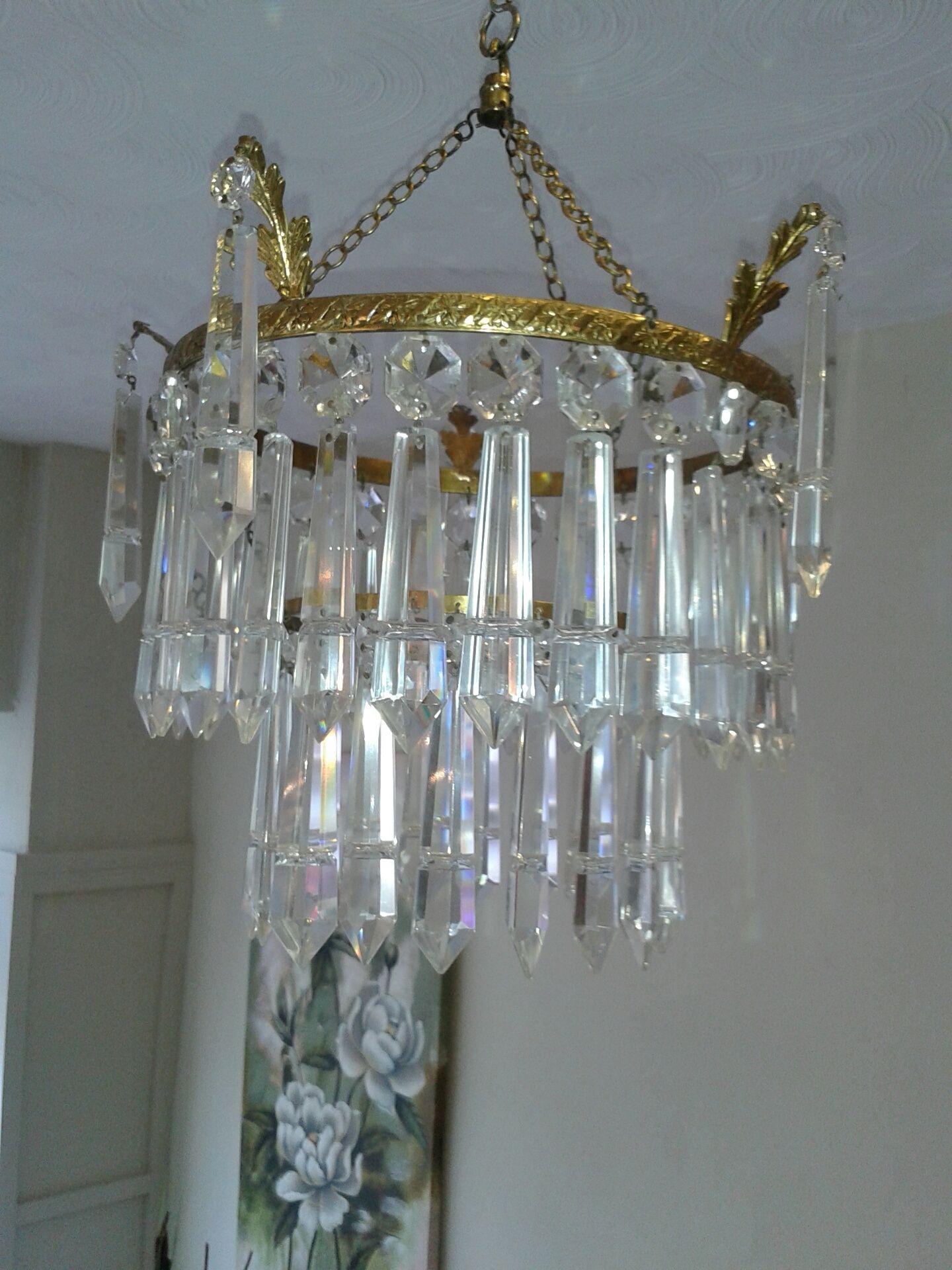 Sold Early 20th Century Waterfall Chandelier Th128 For Waterfall Chandeliers (Photo 25 of 25)