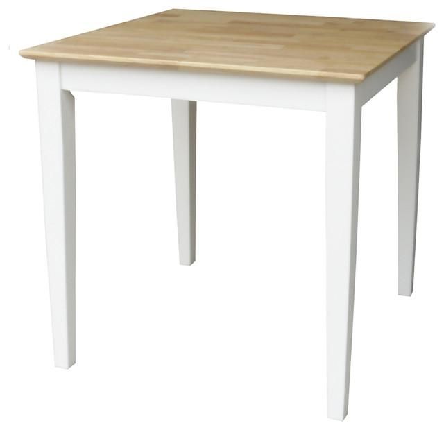Solid Wood Top Table With Shaker Legs – Transitional – Dining Throughout Dining Tables With White Legs (Photo 17 of 20)