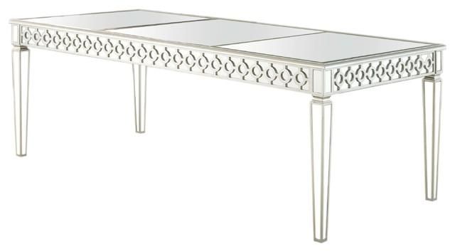 Sophie Silver Mirrored Dining Room Table – Contemporary – Dining Within Mirrored Dining Tables (View 13 of 20)