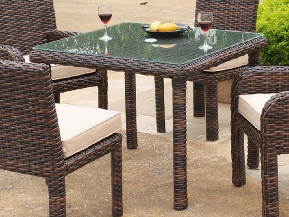 South Sea Rattan Saint Tropez Wicker Square Dining Table Intended For Rattan Dining Tables (Photo 18 of 20)