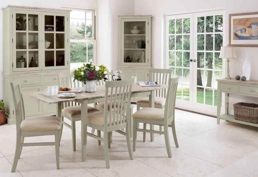 Statement Furniture – Florence Sage Green Matt Painted & Washed Pertaining To Florence Dining Tables (View 8 of 20)