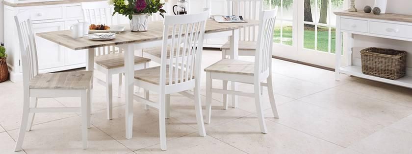 Statement Furniture – Florence White Matt Painted & Washed Acacia With Regard To Florence Dining Tables (View 6 of 20)