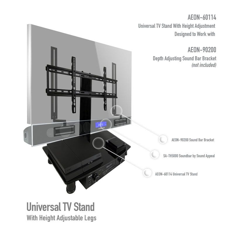 Stunning Common Tabletop TV Stands Within Universal Tabletop Tv Stand Swivel Height Adjustment Av (Photo 23 of 50)