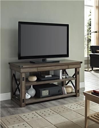 Stunning Common Wood And Metal TV Stands Regarding Ameriwood Furniture Altra Furniture Rustic Tv Console With Metal (View 27 of 50)