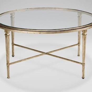 Stunning Deluxe Glass Gold Coffee Tables Regarding Winchester Round Gold Glass Coffee Table (View 50 of 50)