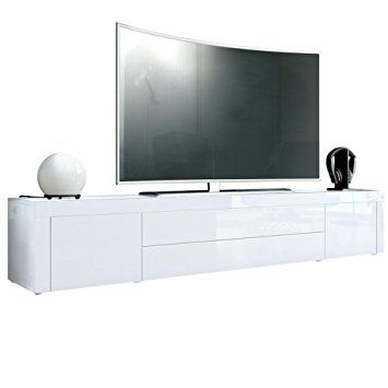 Stunning Deluxe Gloss White TV Cabinets Pertaining To Tv Stand Unit La Paz Carcass In White High Gloss Front In White (View 6 of 50)