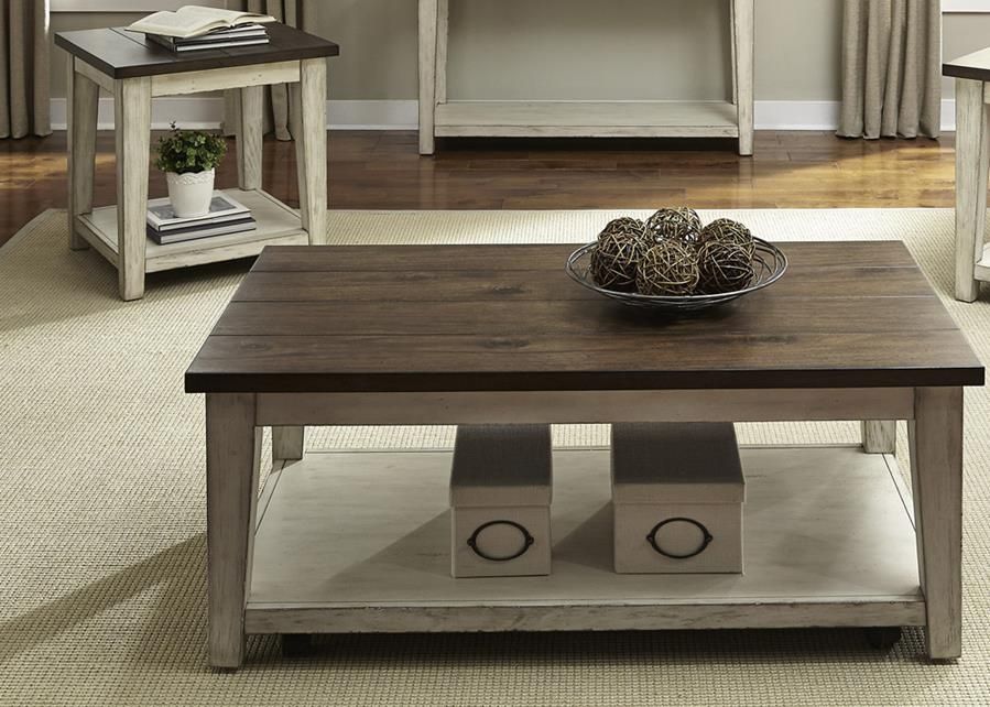 Stunning Elite 2 Piece Coffee Table Sets Regarding Liberty Furniture Lancaster 2 Piece Coffee Table Set In Weathered (View 40 of 50)