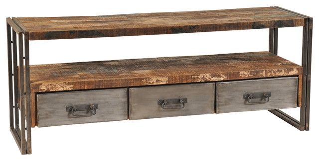 Stunning Elite Wood And Metal TV Stands Pertaining To Reclaimed Wood And Metal Plasma Tv Stand Industrial (View 4 of 50)