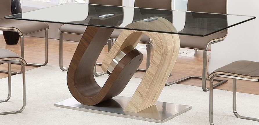 Stunning Famous Torino Coffee Tables Throughout Exclusive Torino Walnut And Oak Dining Table With Glass Top Up (Photo 21 of 40)