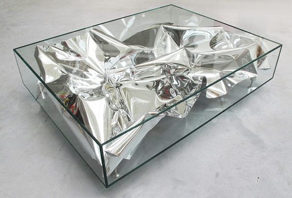 Stunning Fashionable Glass And Silver Coffee Tables Intended For Coffee Table Plastolux (View 46 of 50)