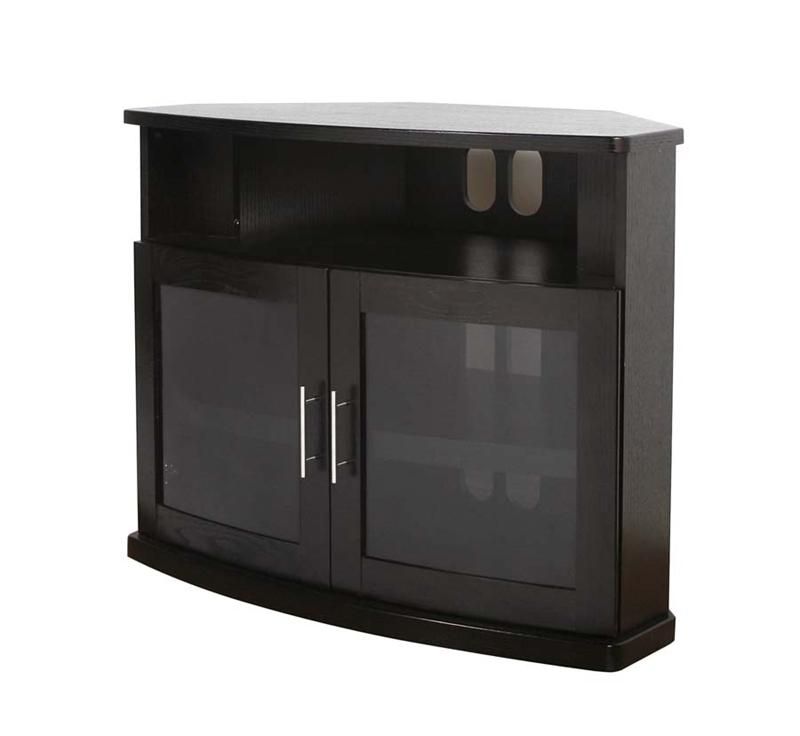 Stunning Favorite Corner Wooden TV Cabinets Intended For Plateau Newport Series Corner Wood Tv Cabinet With Glass Doors For (Photo 20 of 50)