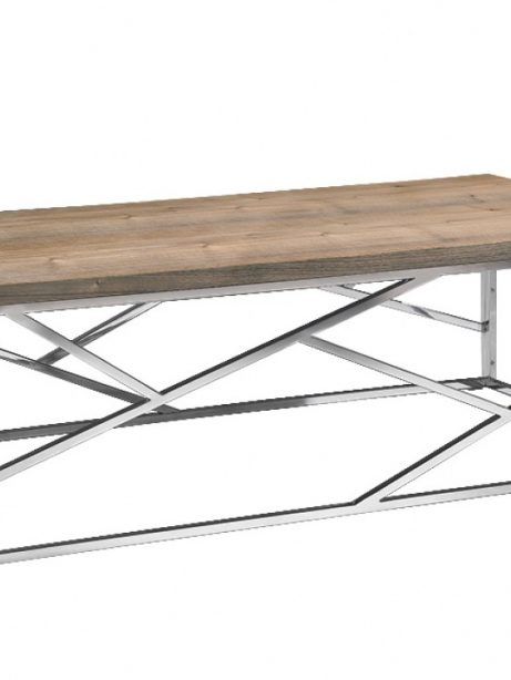 Stunning Favorite Wood Chrome Coffee Tables Regarding Aero Chrome Wood Coffee Table Modern Furniture Brickell Collection (View 37 of 40)