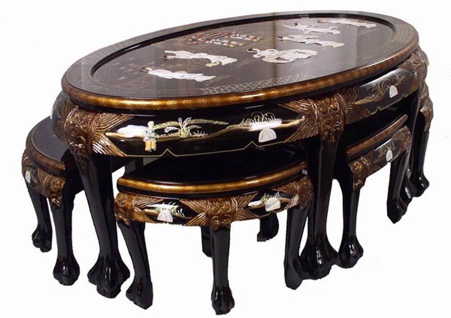 Stunning High Quality Asian Coffee Tables Within Asian Coffee Table With Stools Coffee Table Design Ideas (View 35 of 40)