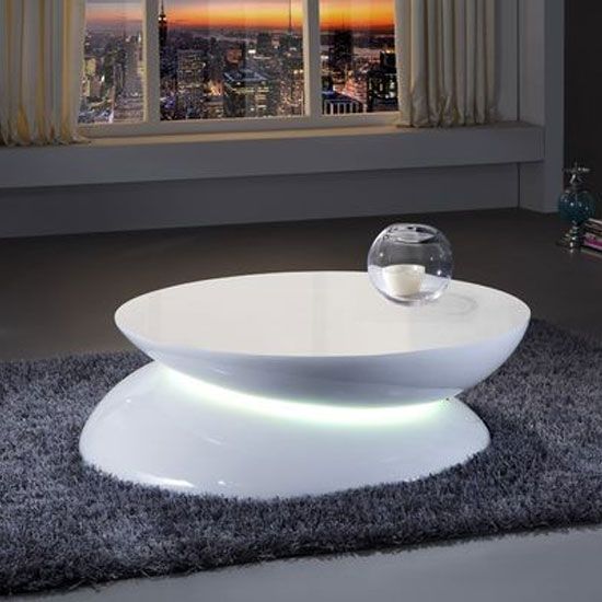 Stunning High Quality Round High Gloss Coffee Tables In Led Coffee Table (View 10 of 50)