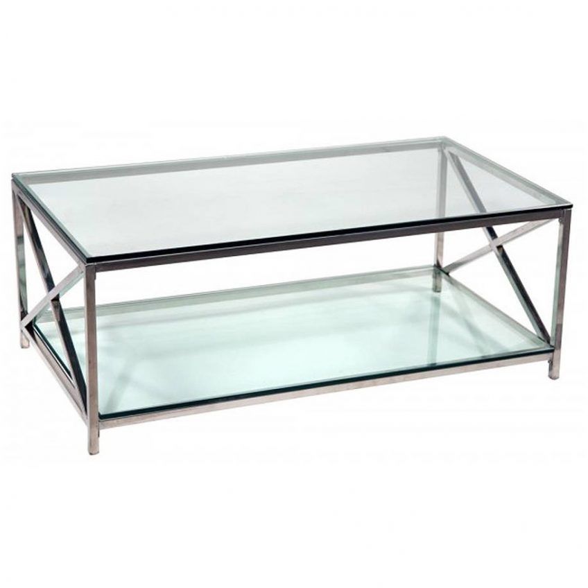 Stunning Latest Glass And Chrome Coffee Tables With Regard To Regissar Coffee Table Brown Glass Cocinacentralco (View 49 of 50)